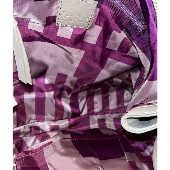 Kooba Leather Tote Bag Brown Zip Gusset Sides Expandable Front Pocket Shoulder - Picture 7 of 15